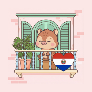 Bilingual Latino character Luis from Ecuador standing on a balcony with the Ecuadorian flag, representing Ecuadorian culture and Spanish language.