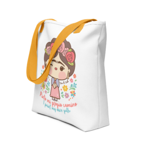Frida Kahlo Tote Bag | Bilingual Latina Empowerment Bag | “Pinto mi propio camino” Canvas Tote for Kids & Adults